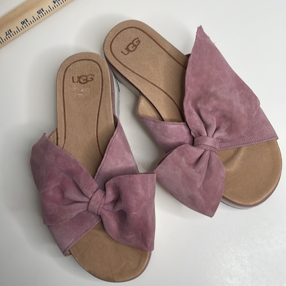 UGG JOAN II Suede Platform treadlite sandal Slides, Size 7.5 in pink - Picture 5 of 9